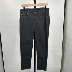 Eileen Fisher Black Organic Cotton Blend Slim Ankle Pants Petite 6P